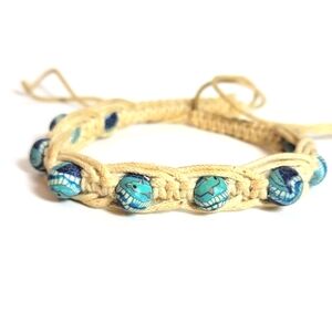 HEMP Howlite Macrame DOLPHIN BEADED BRACELET ANKLET